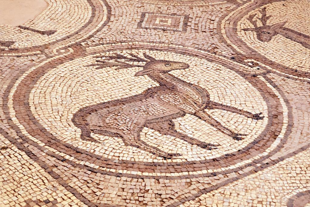 Mosaïque dans l'église byzantine, Petra [Jordanie] - 2023
