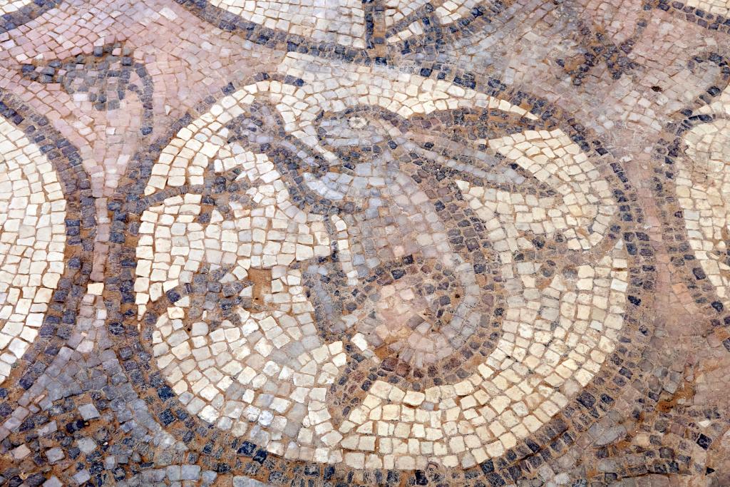 Mosaïque dans l'église byzantine, Petra [Jordanie] - 2023