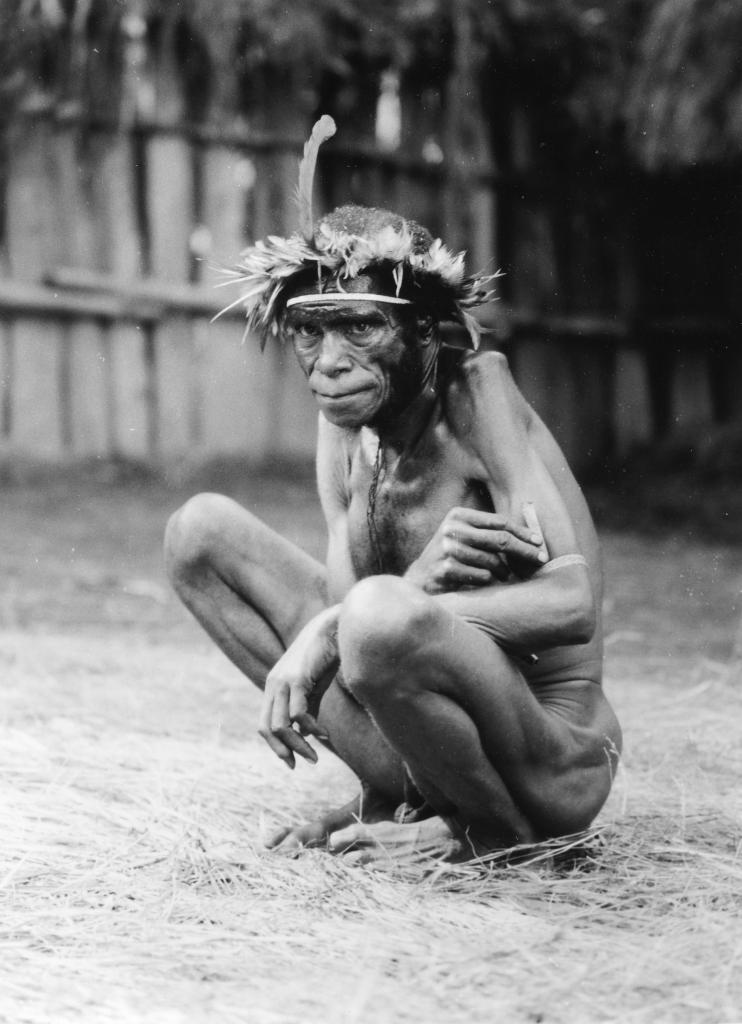 Un guerrier de l'ethnie Jale, Kosarek, Irian Jaya, les Hautes Terres [Indonésie] - 1989