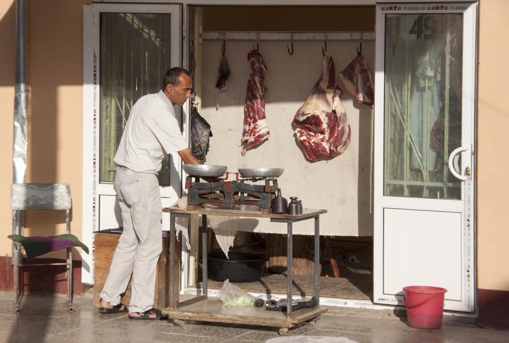 Boucher, marché de Khiva [Ouzbekistan] - 2013